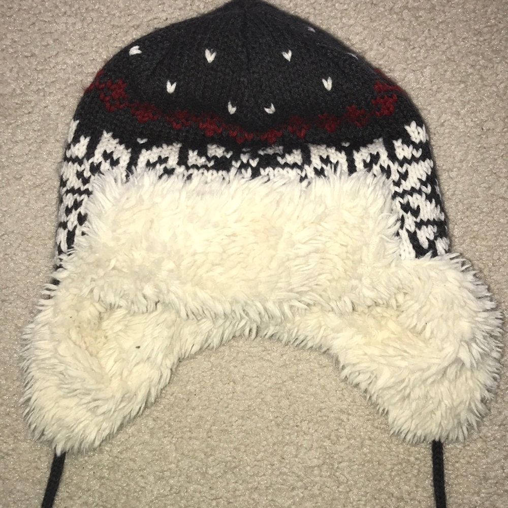 American Eagle Reversible Winter Hat with PomPoms